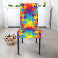 Rainbow Houndstooth Pattern Print Dining Chair Slipcover