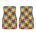 Rainbow Houndstooth Pattern Print Front Car Floor Mats