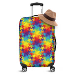 Rainbow Houndstooth Pattern Print Luggage Cover