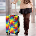 Rainbow Houndstooth Pattern Print Luggage Cover