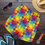 Rainbow Houndstooth Pattern Print Men's Shorts