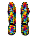Rainbow Houndstooth Pattern Print Muay Thai Shin Guard