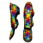 Rainbow Houndstooth Pattern Print Muay Thai Shin Guard