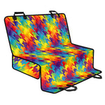 Rainbow Houndstooth Pattern Print Pet Car Back Seat Cover