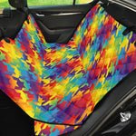Rainbow Houndstooth Pattern Print Pet Car Back Seat Cover