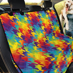 Rainbow Houndstooth Pattern Print Pet Car Back Seat Cover