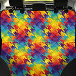 Rainbow Houndstooth Pattern Print Pet Car Back Seat Cover