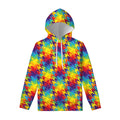 Rainbow Houndstooth Pattern Print Pullover Hoodie