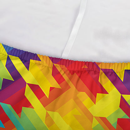 Rainbow Houndstooth Pattern Print Sofa Cover