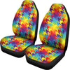 Rainbow Houndstooth Pattern Print Universal Fit Car Seat Covers