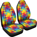 Rainbow Houndstooth Pattern Print Universal Fit Car Seat Covers