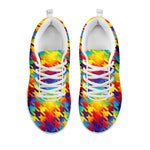 Rainbow Houndstooth Pattern Print White Sneakers