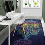 Rainbow Indian Elephant Print Area Rug
