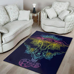 Rainbow Indian Elephant Print Area Rug