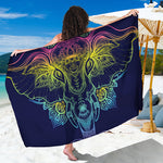Rainbow Indian Elephant Print Beach Sarong Wrap