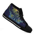 Rainbow Indian Elephant Print Black High Top Shoes