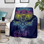 Rainbow Indian Elephant Print Blanket