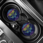 Rainbow Indian Elephant Print Car Coasters