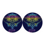 Rainbow Indian Elephant Print Car Coasters