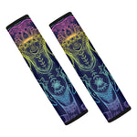 Rainbow Indian Elephant Print Car Seat Belt Covers