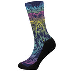 Rainbow Indian Elephant Print Crew Socks