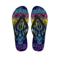 Rainbow Indian Elephant Print Flip Flops