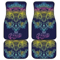 Rainbow Indian Elephant Print Front and Back Car Floor Mats