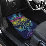 Rainbow Indian Elephant Print Front and Back Car Floor Mats