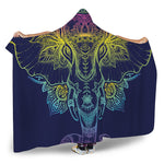 Rainbow Indian Elephant Print Hooded Blanket