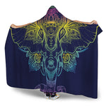 Rainbow Indian Elephant Print Hooded Blanket