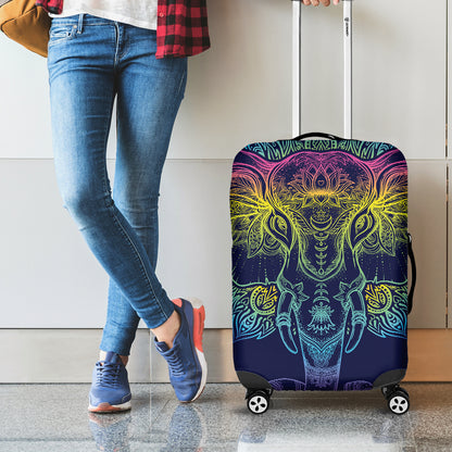Rainbow Indian Elephant Print Luggage Cover