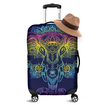 Rainbow Indian Elephant Print Luggage Cover