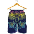 Rainbow Indian Elephant Print Men's Shorts