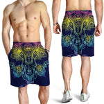 Rainbow Indian Elephant Print Men's Shorts