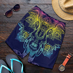 Rainbow Indian Elephant Print Men's Shorts
