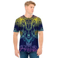 Rainbow Indian Elephant Print Men's T-Shirt