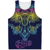 Rainbow Indian Elephant Print Men's Tank Top