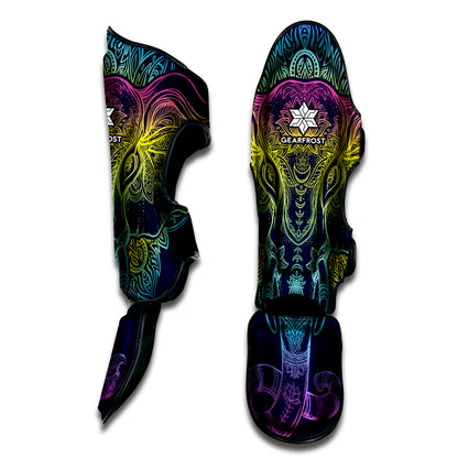 Rainbow Indian Elephant Print Muay Thai Shin Guard