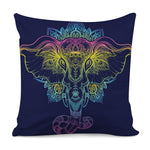 Rainbow Indian Elephant Print Pillow Cover