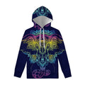 Rainbow Indian Elephant Print Pullover Hoodie