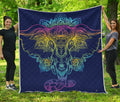 Rainbow Indian Elephant Print Quilt