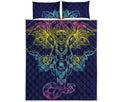 Rainbow Indian Elephant Print Quilt Bed Set