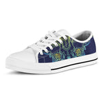 Rainbow Indian Elephant Print White Low Top Shoes