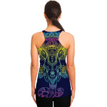 Rainbow Indian Elephant Print Women's Racerback Tank Top