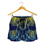 Rainbow Indian Elephant Print Women's Shorts