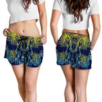 Rainbow Indian Elephant Print Women's Shorts