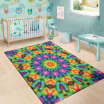 Rainbow Kaleidoscope Print Area Rug
