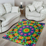 Rainbow Kaleidoscope Print Area Rug