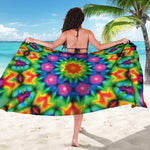 Rainbow Kaleidoscope Print Beach Sarong Wrap