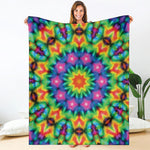 Rainbow Kaleidoscope Print Blanket